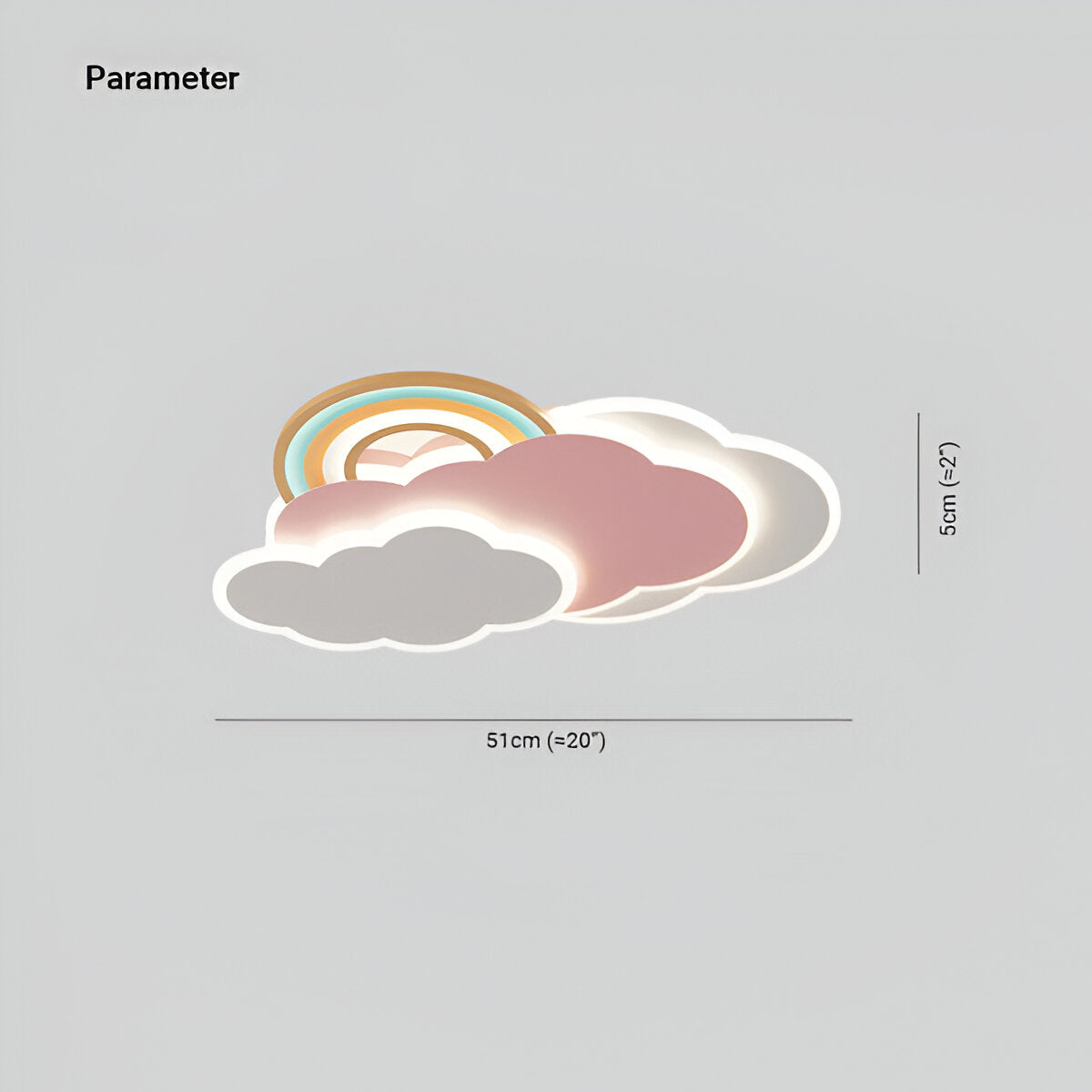 虹雲  | カラフルな雲と虹のLEDシーリングライト | 子供部屋用