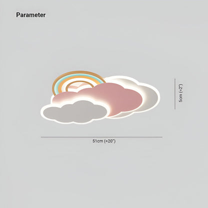 虹雲  | カラフルな雲と虹のLEDシーリングライト | 子供部屋用